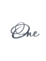 Топпер на бок тортика One серебро акрил